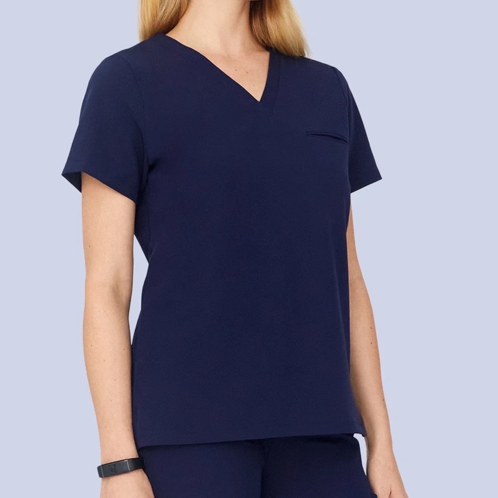NWT Mandala 1 Pocket Navy Scrub Top, 3XL